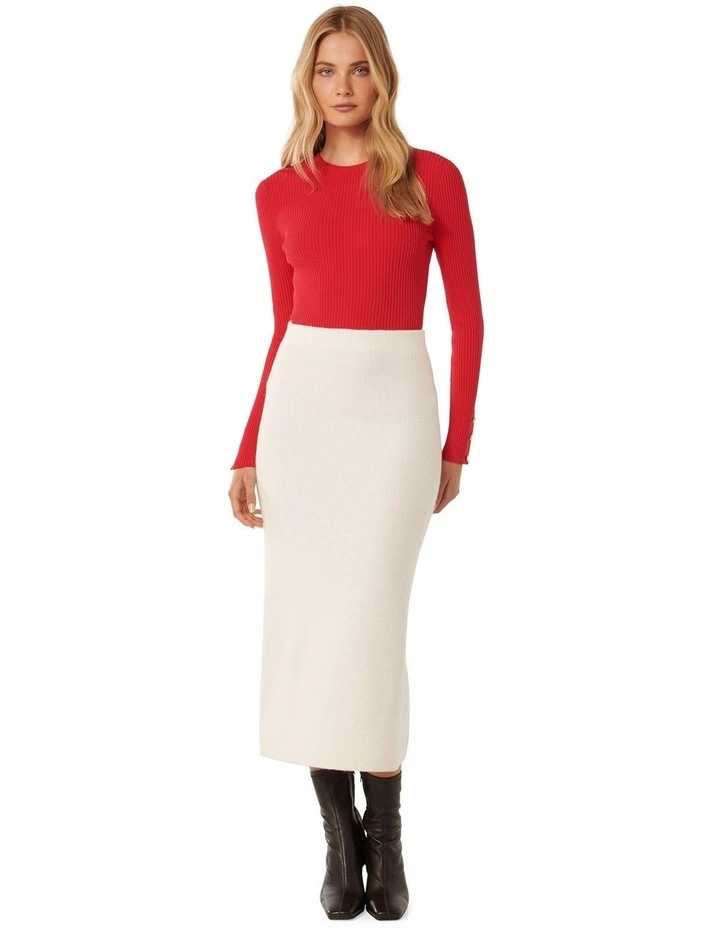 Della Rib Knit Jumper in Red image 5