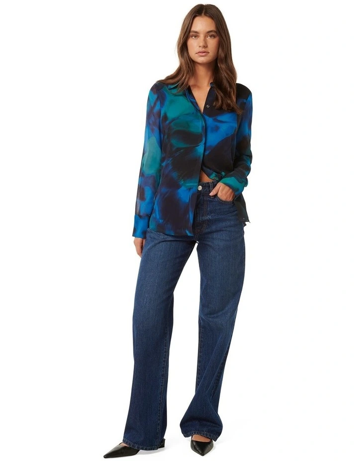 Maeve Print Shirt in Blue image 5