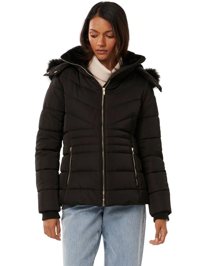 Mimi Short Puffa Jacket in Black image 1