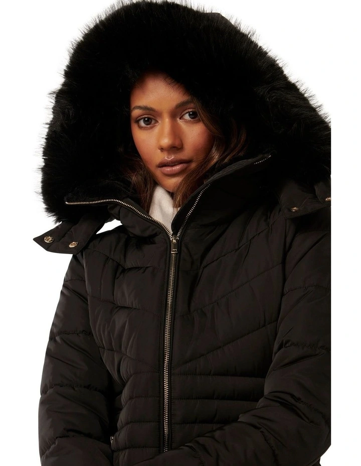 Mimi Short Puffa Jacket in Black image 4