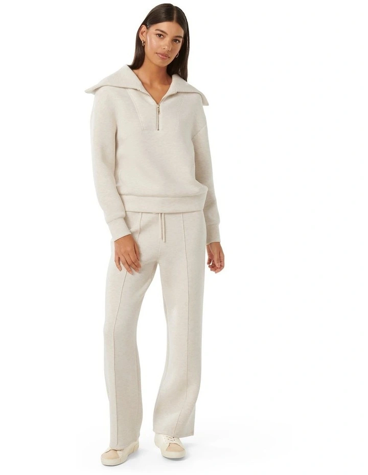 Tiana Loungewear Zip Front Sweatshirt in Oatmeal image 5