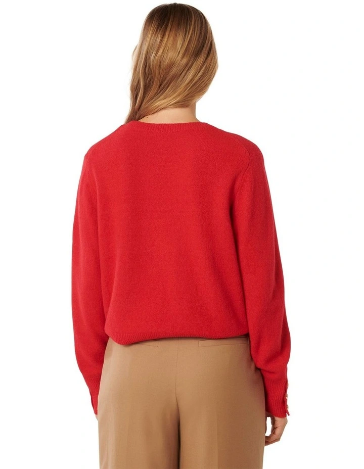 Camille Brushed Knit Jumper in Red image 2