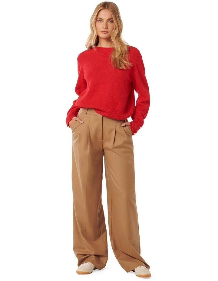 Camille Brushed Knit Jumper in Red image 5