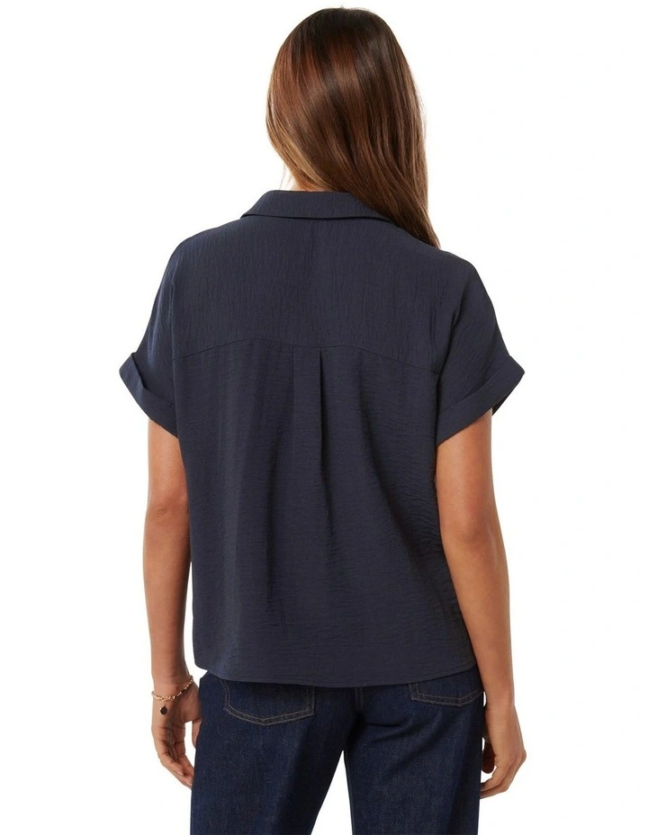 Sawyer Oversized Short Sleeves Shirt in Navy image 2