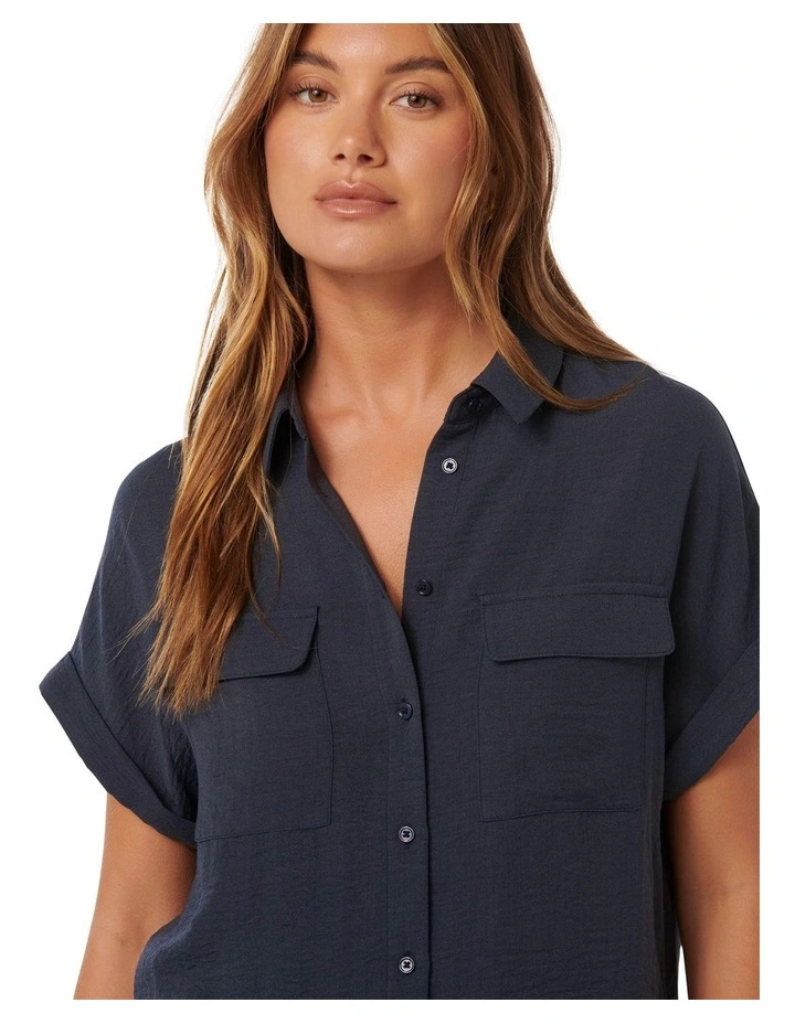 Sawyer Oversized Short Sleeves Shirt in Navy image 4