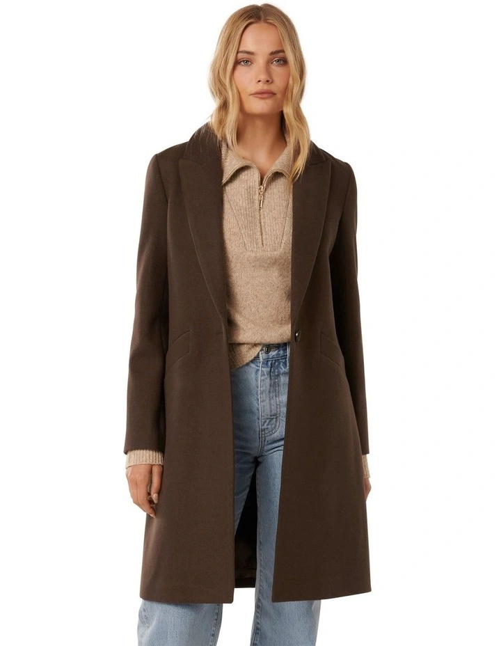 Bonnie Longline Coatigan in Chocolate image 1