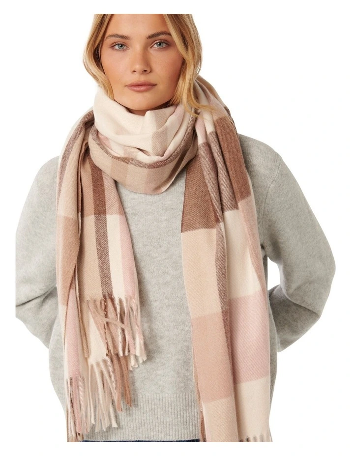 Ada Check Scarf in Brown Multi image 3
