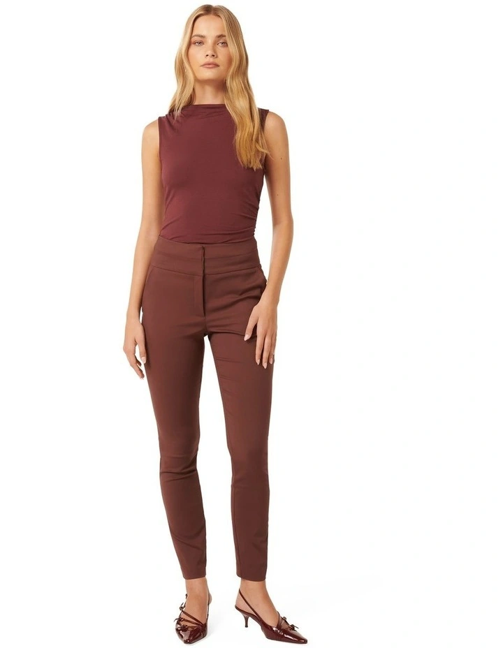 Georgia High Waist Full Length Pants in Brown image 5