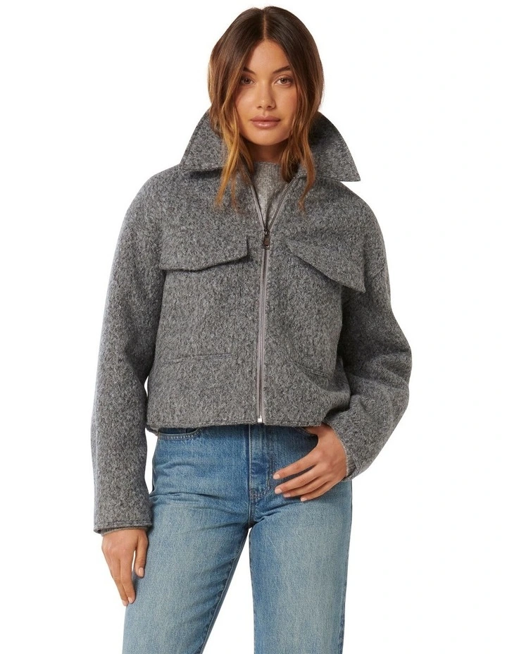 Ellie Textured Jacket in Charcoal image 1
