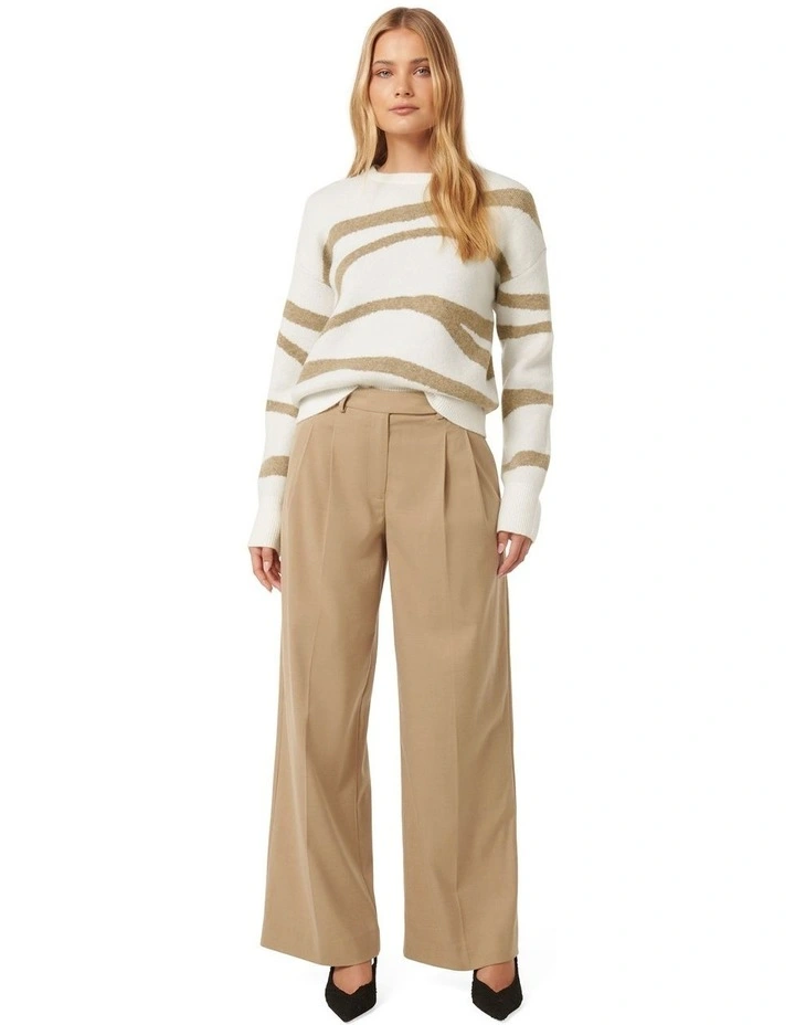 Jade Patterned Knit Jumper in White Multi image 5