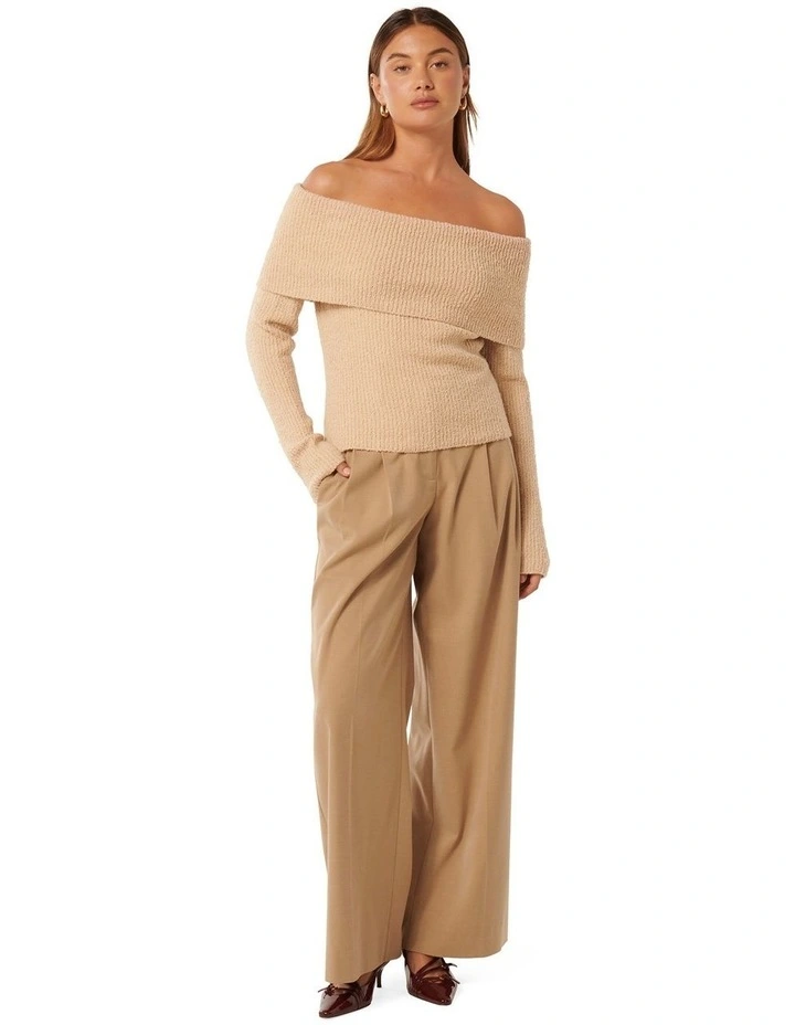 Mariah Boucle Bardot Jumper in Neutral image 5