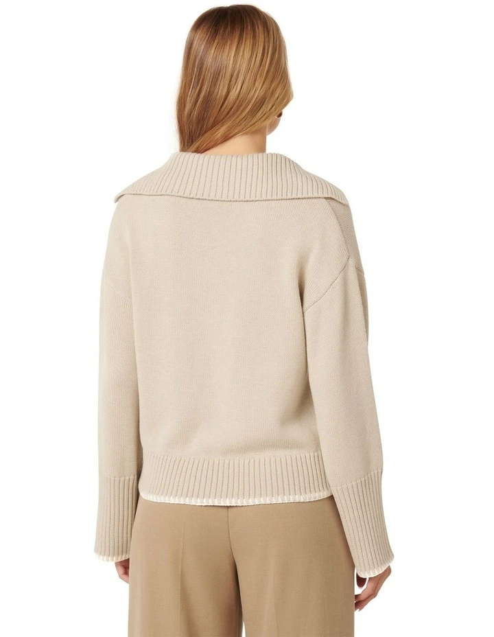 Angelina Whipstitch Sweater in Neutral image 2