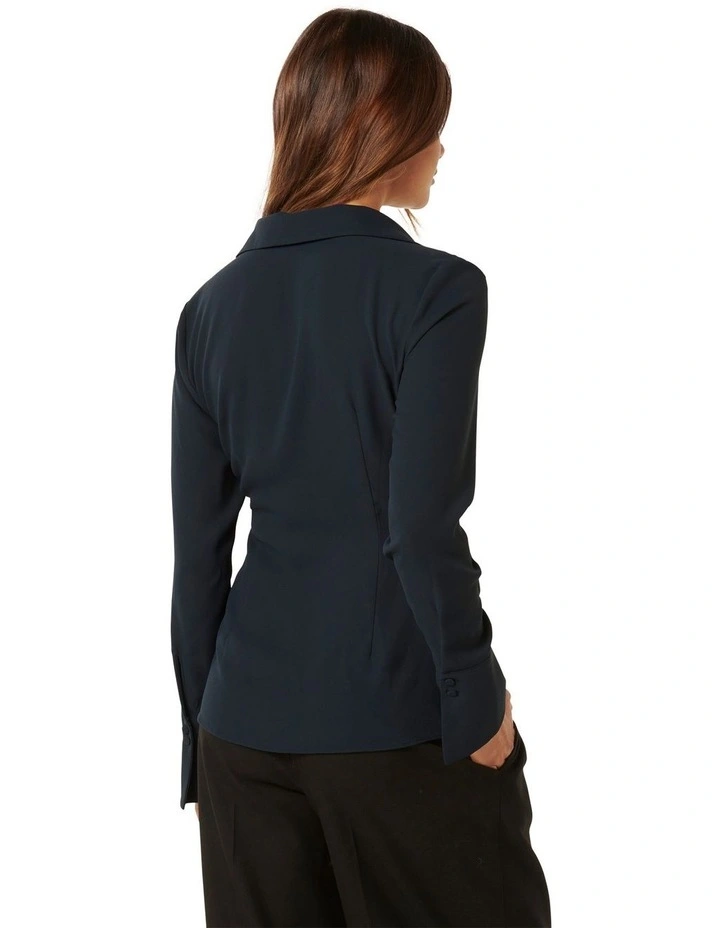 Sandra Wrap Shirt in Navy image 2