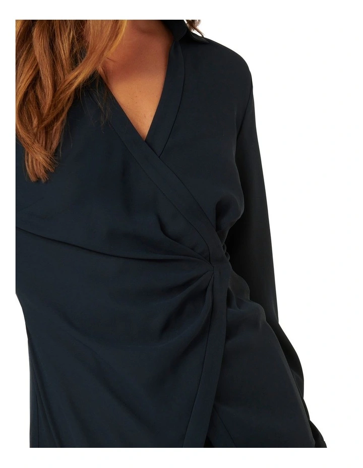 Sandra Wrap Shirt in Navy image 4