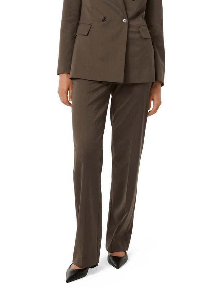 Kara Straight Tailored Pants in Brown image 2