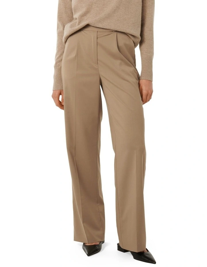 Gia Relaxed Tailored Pants in Brown image 1