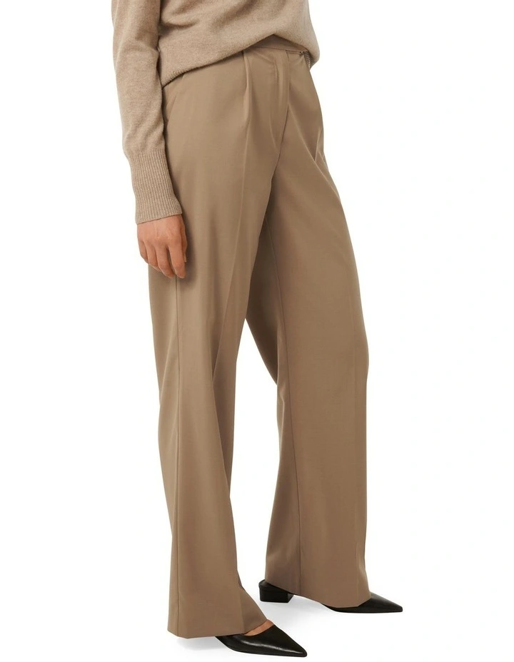Gia Relaxed Tailored Pants in Brown image 3