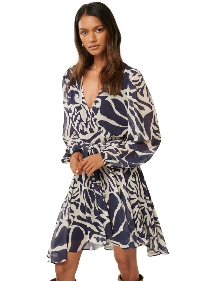 Amila Belted Mini Dress in Multi image 3