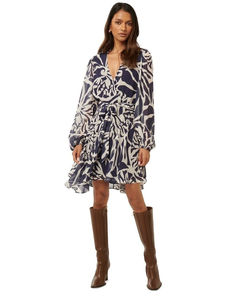 Amila Belted Mini Dress in Multi image 5
