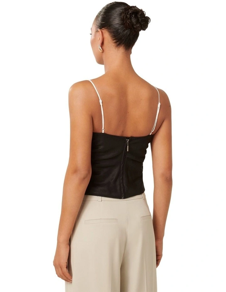 Lily Layered Cami Top in Black/White image 2