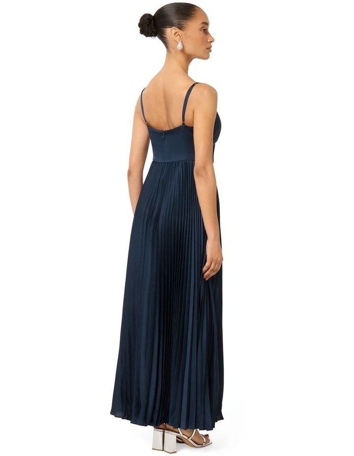 Chloe Pleated Maxi Dress in Deep Navy image 2