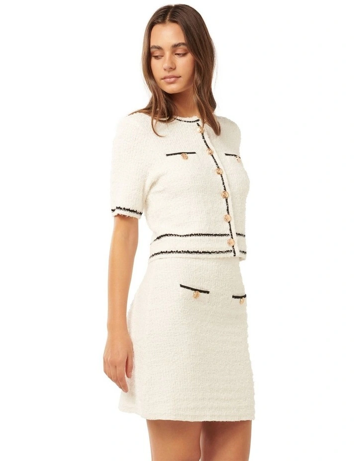 Margot Knitted Skirt in White image 3