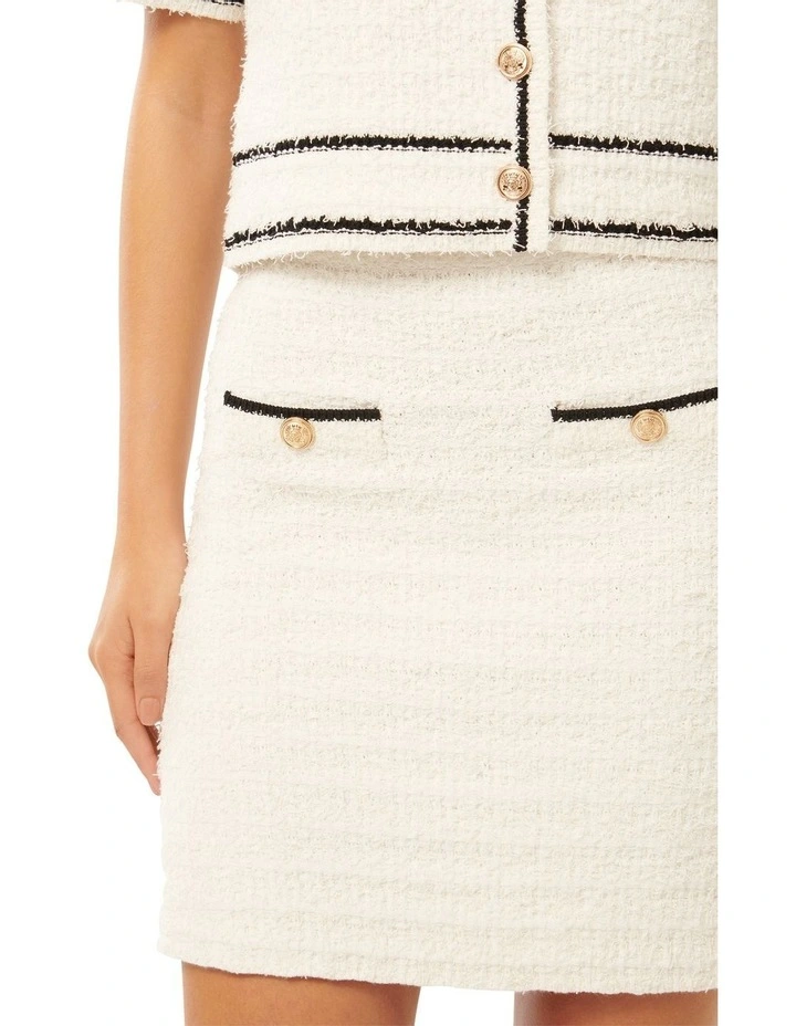 Margot Knitted Skirt in White image 4