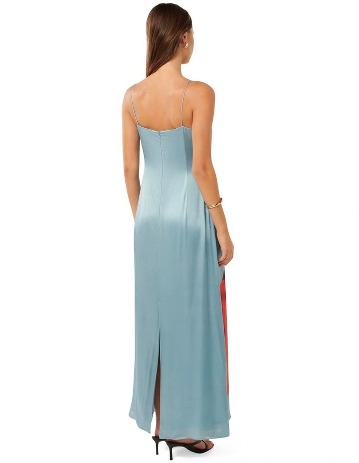 Constance Satin Maxi Dress in Multi image 2