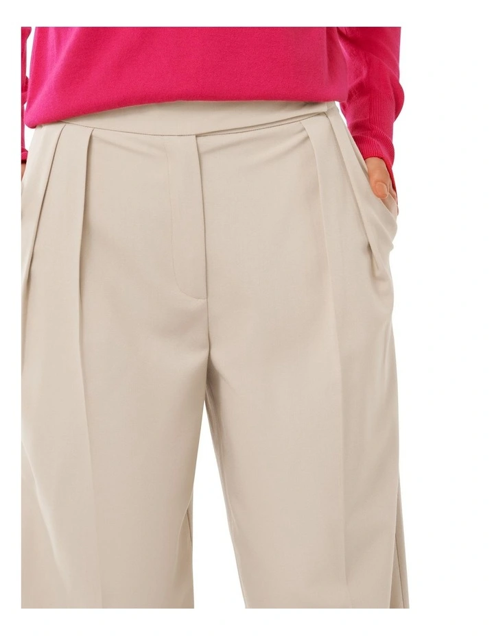 Darcy Pleated Wide Leg Pants in Natural image 4