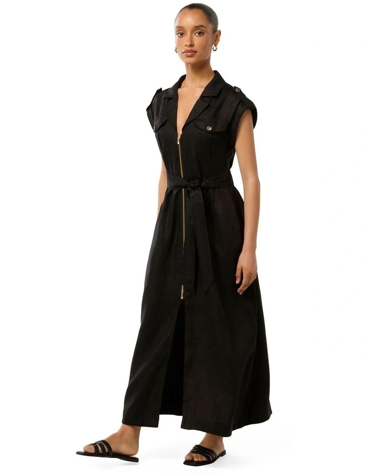 Alison Utility Midi Dress in Black image 1