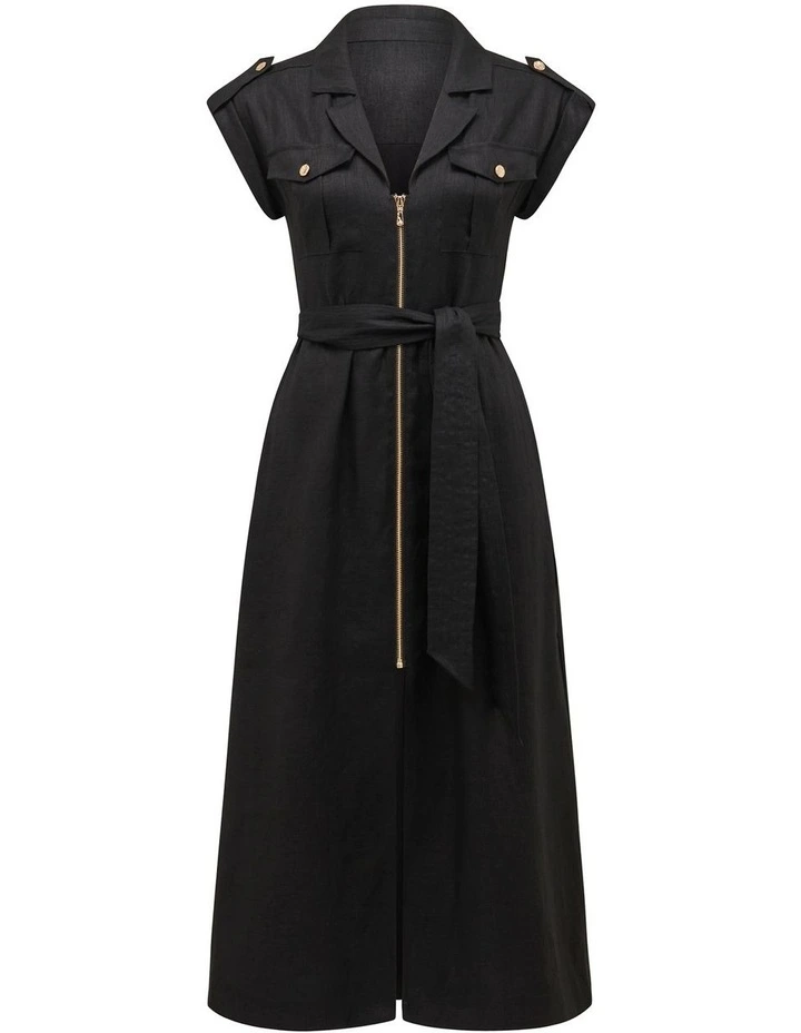 Alison Utility Midi Dress in Black image 4