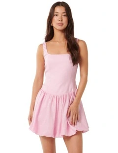 Heidi Bubble Hem Mini Dress in Cherry Blossom
