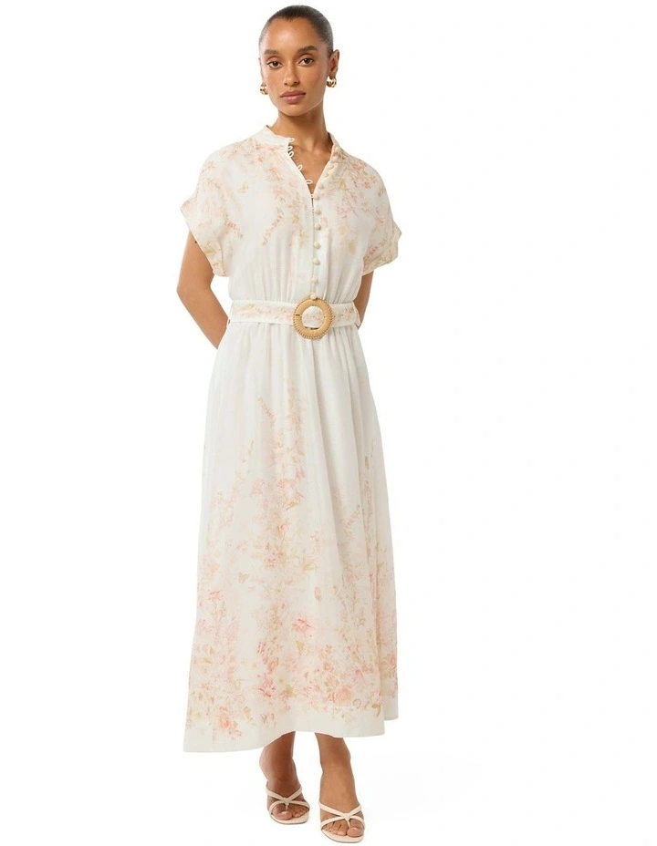 Mollie Printed Midi Dress in Multi image 1