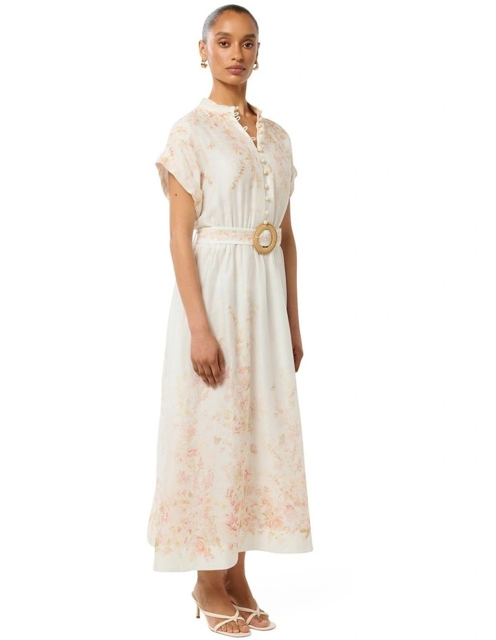 Mollie Printed Midi Dress in Multi image 3