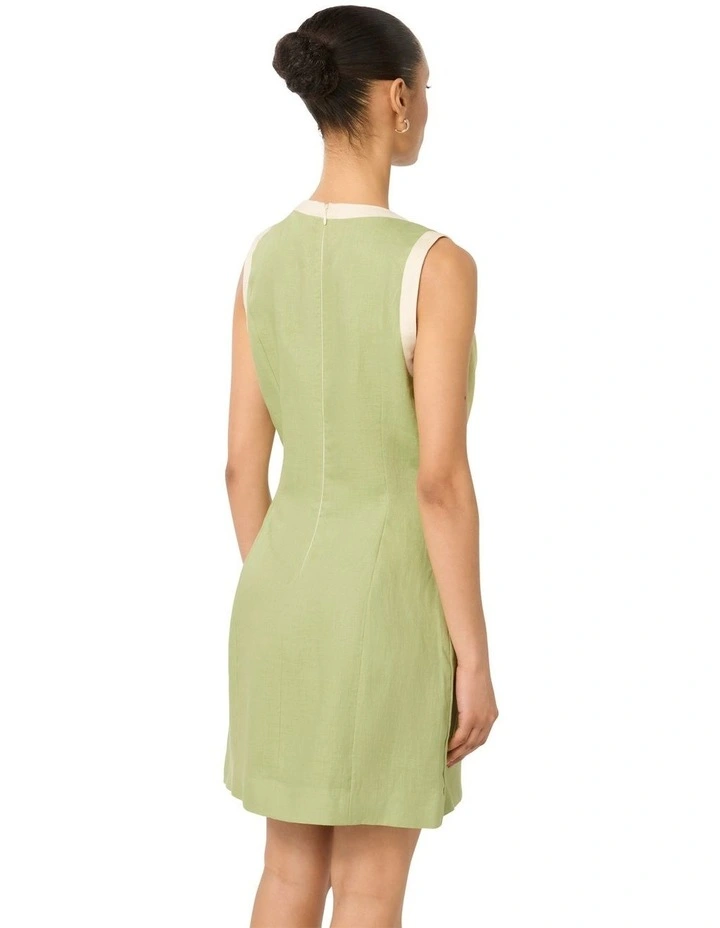 Montana Contrast Shift Mini Dress in Green image 2