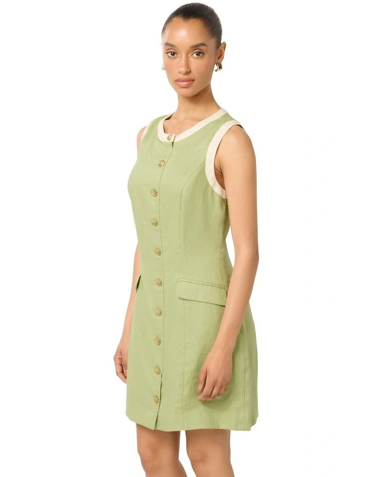 Montana Contrast Shift Mini Dress in Green image 3