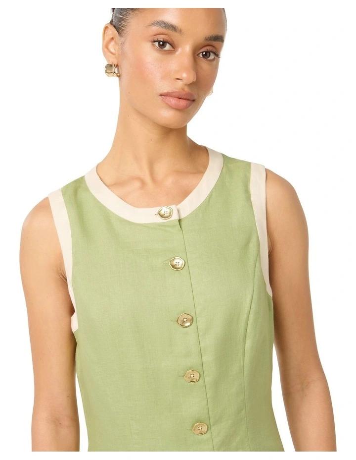 Montana Contrast Shift Mini Dress in Green image 4