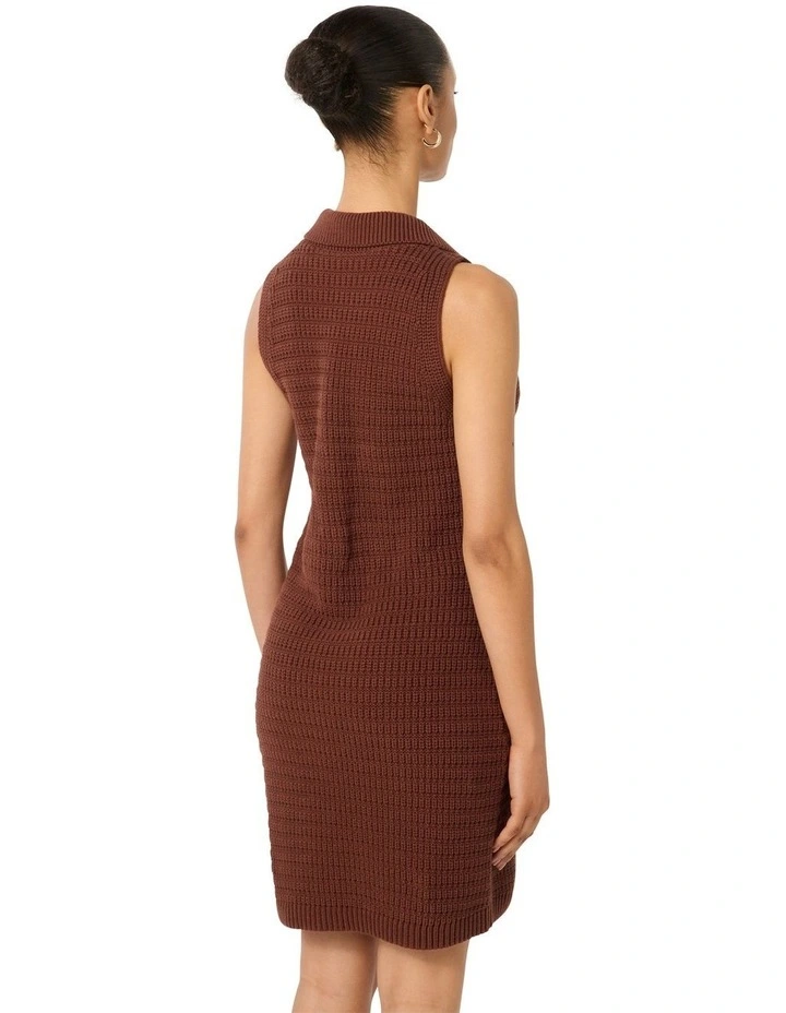 Beck Petite Textured Knit Dress in Chocolate image 2