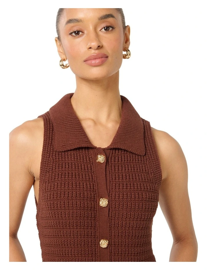 Beck Petite Textured Knit Dress in Chocolate image 4