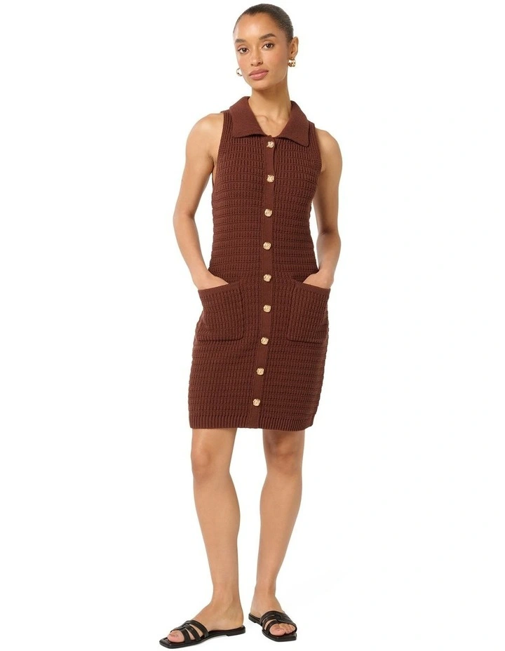 Beck Petite Textured Knit Dress in Chocolate image 5