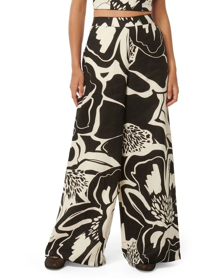 Ebony Linen Wide Leg Pants in Dunstan Co-ord image 1