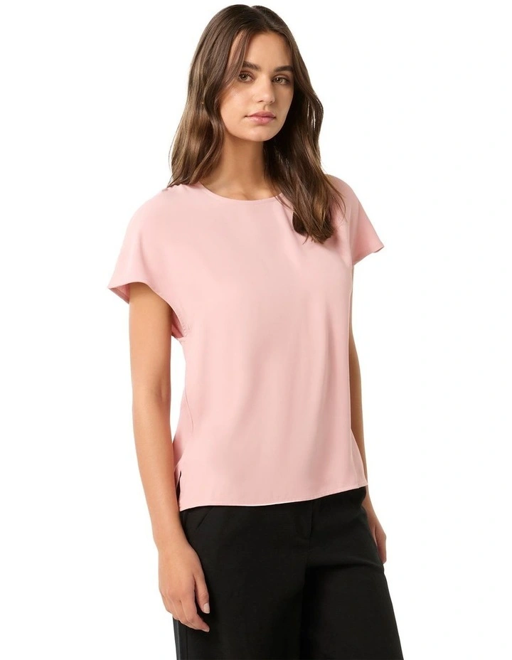 Arlet Cap Sleeves T-Shirt in Pink image 3