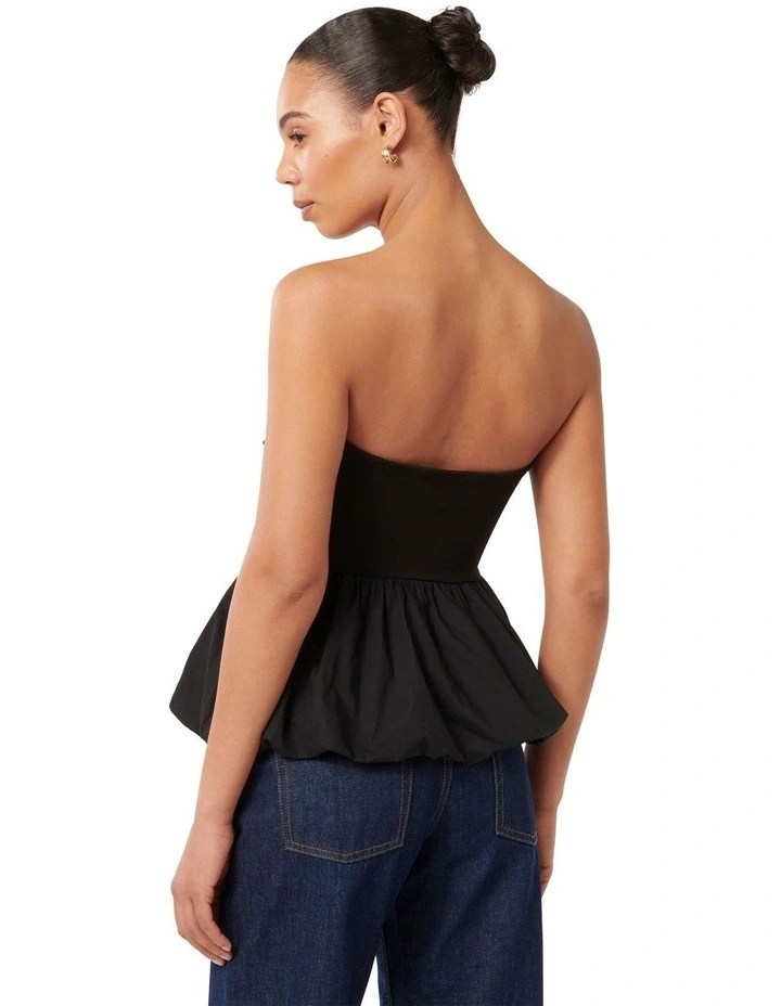 Eden Bubble Hem Top in Black image 2