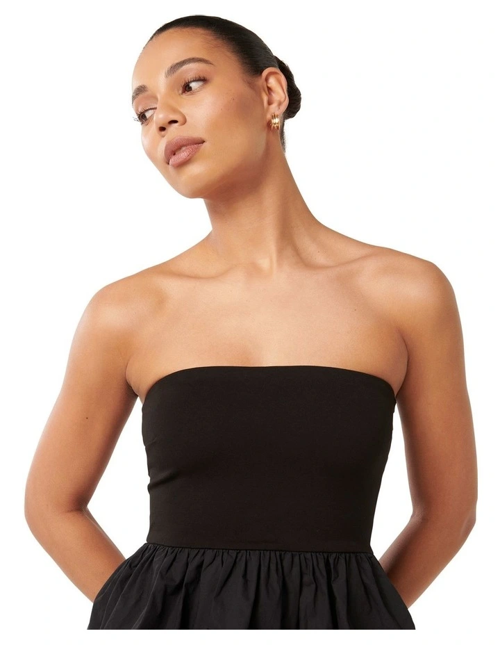 Eden Bubble Hem Top in Black image 4