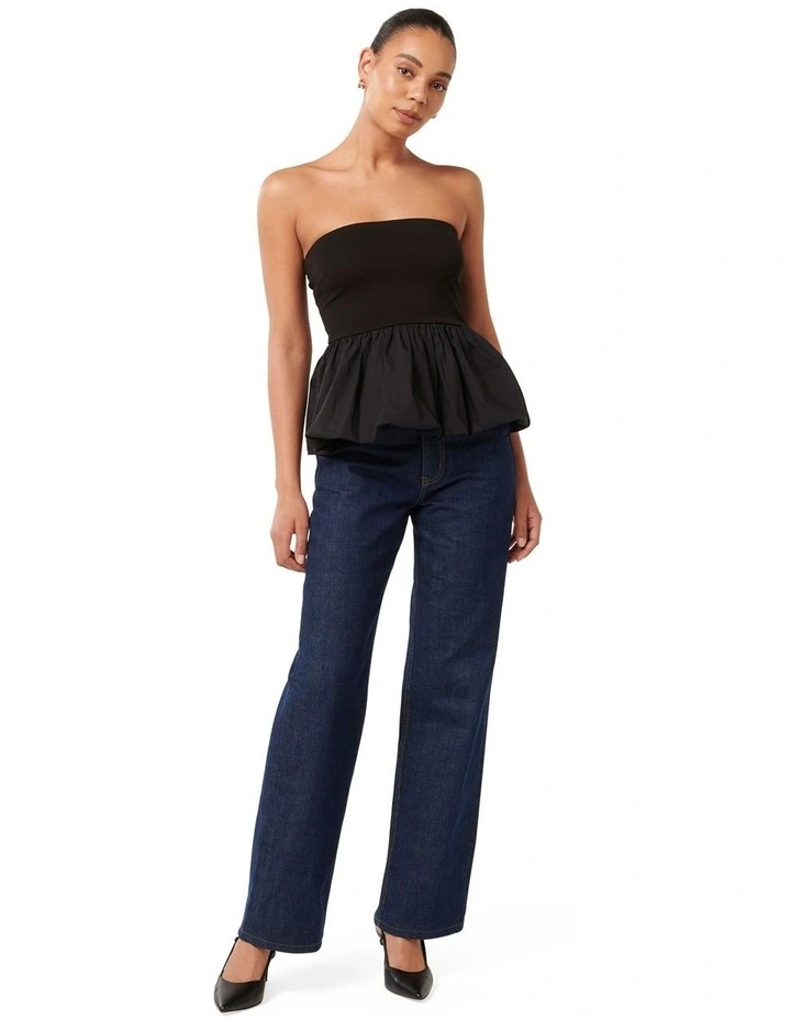 Eden Bubble Hem Top in Black image 5