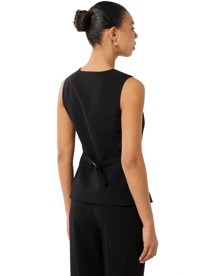 Toni High Neck Waistcoat in Black image 2