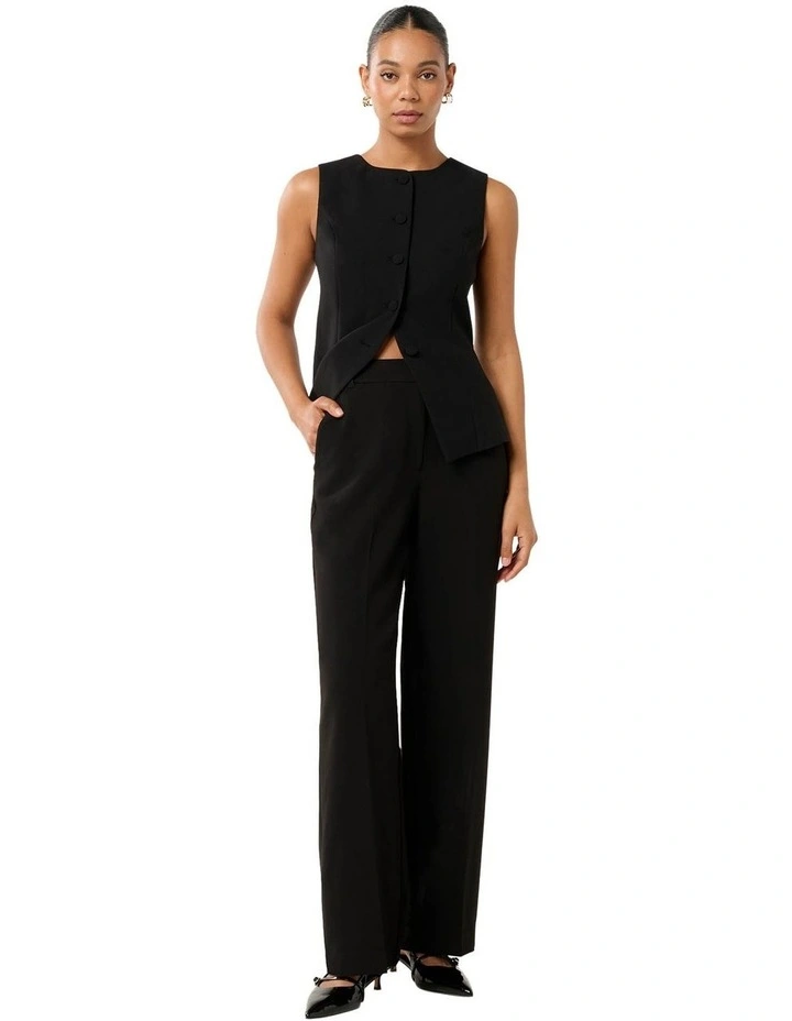 Toni High Neck Waistcoat in Black image 5