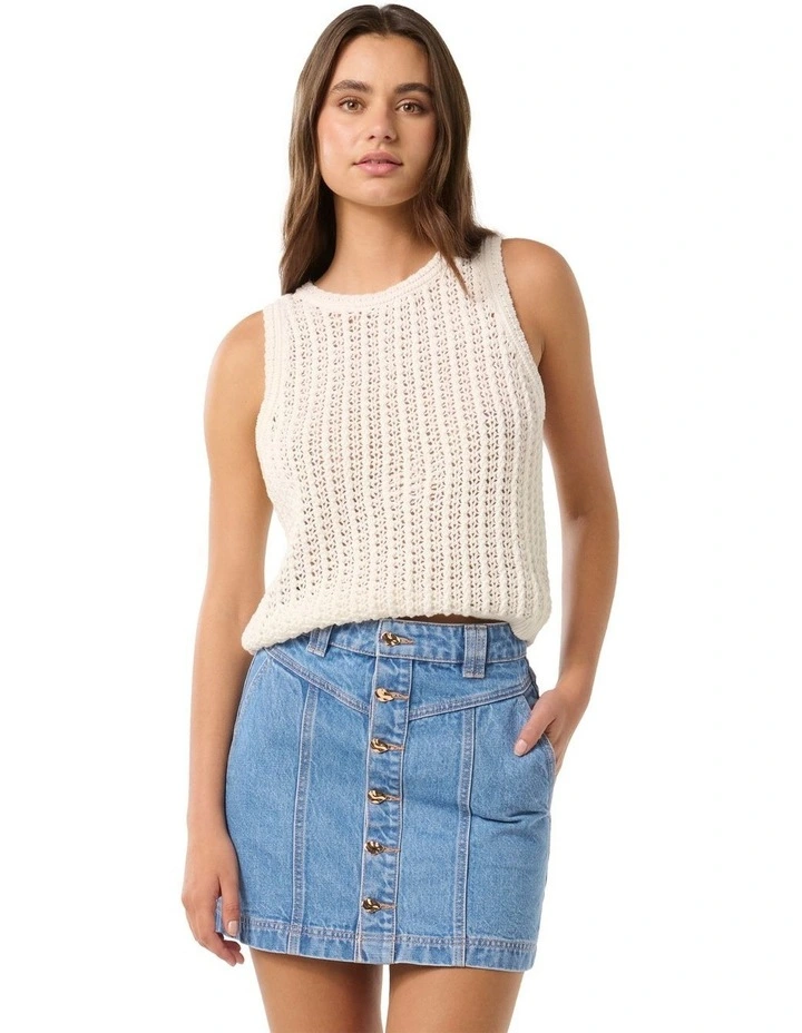 Kamille Denim Skirt in Blue image 1