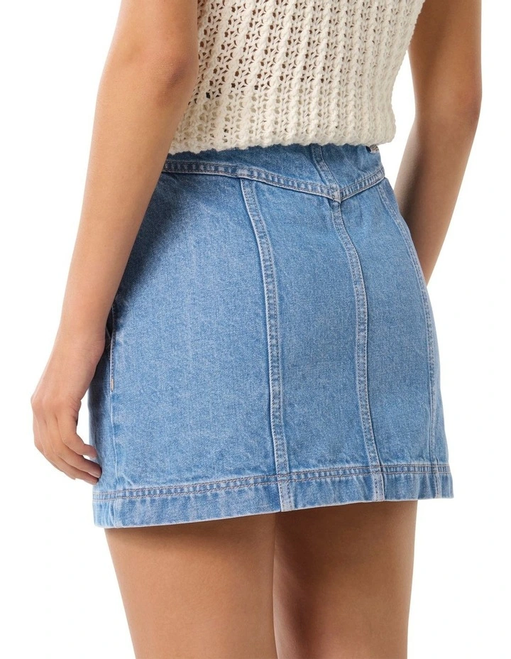 Kamille Denim Skirt in Blue image 2