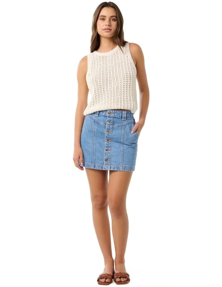 Kamille Denim Skirt in Blue image 5